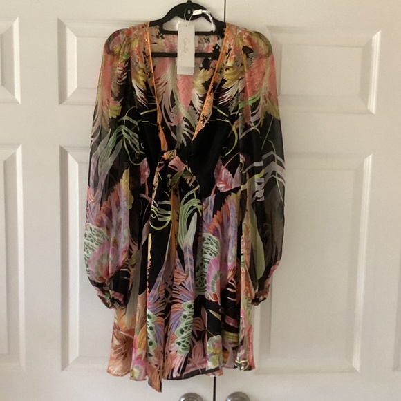 Camilla Short Wrap Tie Dress 🌙Lady Of The Moon🌙 Surplice or Front Tie NWOT - Picture 3 of 15